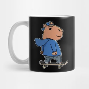 Capybara Skater Boy Skateboarding Mug